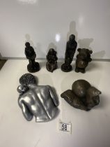 SIX BRONZED FIGURES AND MORE