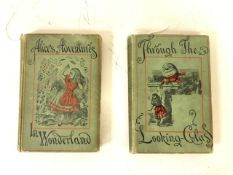 ALICES ADVENTURES IN WONDERLAND 1901 (PEOPLES EDITION) & THROUGH THE LOOKING GLASS 1904 BY LEWIS