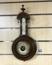 VINTAGE WALNUT BANJO BAROMETER