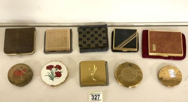 VINTAGE COMPACTS, STRATTON, AND MORE WITH TWO CIGARETTE CASES