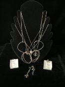 A QUANTITY OF SILVER JEWELLERY, INCLUDING AN ITALIAN CHAIN; MARKED 925, WITH ST CHRISTOPHER PENDANT,