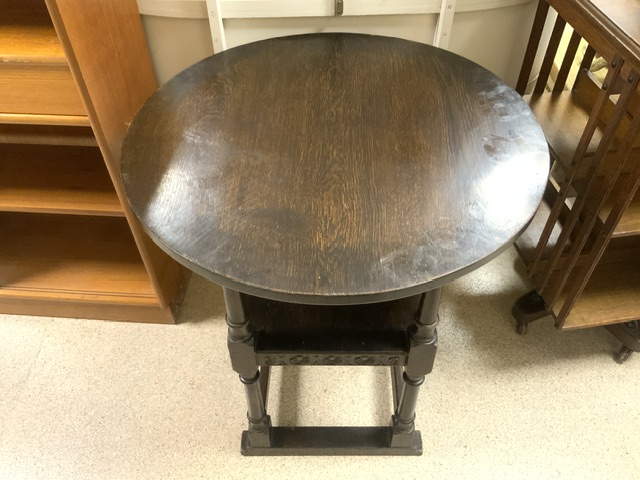 ANTIQUE ENGLISH OAK MONKS SEAT - Image 4 of 5