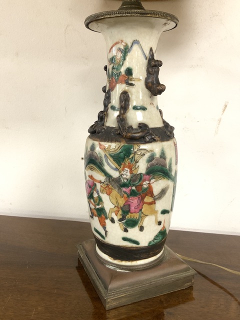 19TH-CENTURY CHINESE PORCELAIN CONVERTED TABLE LAMP - Image 2 of 2
