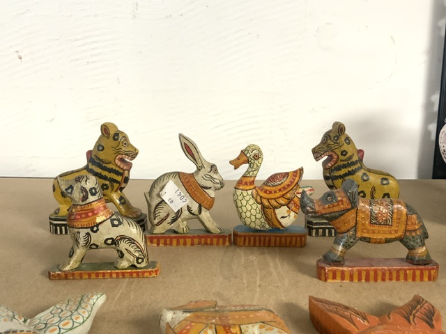 WOODEN CARVED ANIMALS FROM INDIA; 11CM - Image 3 of 5