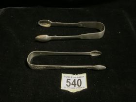 A PAIR OF ANTIQUE GEORGE III STERLING SILVER SUGARTONGS, BY RICHARD CROSSLEY, LONDON 1797, BRIGHTCUT