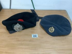 TWO MILITARY BERETS, RAF AND ARGYIL AND SUTHERLAND HIGHLANDERS