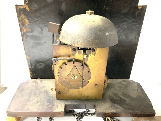 ANTIQUE LONGCASE CLOCK MOVEMENT WITH PAINTED DIAL AND PENDULUM - Image 6 of 7