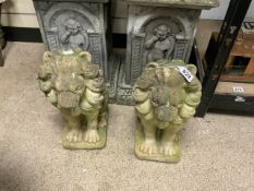 PAIR OF CONCRETE LIONS 44CM