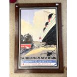 FRENCH POSTER FRENCH - LINE WOODEN FRAMED; 75.5 X 111CM