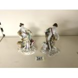 PAIR OF 19TH-CENTURY PORCELAIN FIGURES A/F