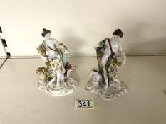 PAIR OF 19TH-CENTURY PORCELAIN FIGURES A/F