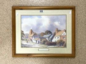 RAY CAMBELL SMITH PRINT KENTISH LANE CHIDDINGSTONE FRAMED AND GLAZED 56 X 46CM