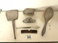 MIXED HALLMARKED SILVER DRESSING TABLE SET