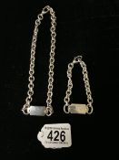 GUCCI: AN ITALIAN SILVER TAG CHOKER AND BRACELET, EACH WITH CENTRAL TAG ENGRAVED GUCCI, MADE IN