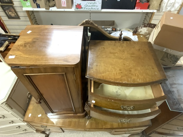 BURR WALNUT BEDROOM SET OF FOUR PIECES WITH ADDITION POT CUPBOARD - Image 8 of 11