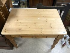VINTAGE PINE KITCHEN TABLE WITH DRAWER 70 X 107CM