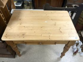 VINTAGE PINE KITCHEN TABLE WITH DRAWER 70 X 107CM