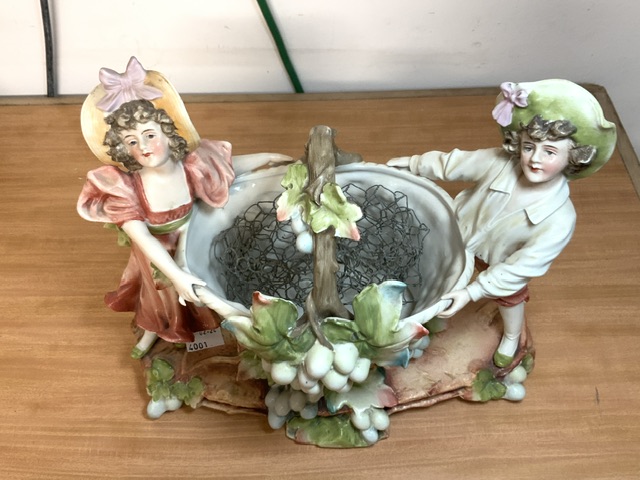 ANTIQUE CONTINENAL FIGURINE PLANTER - Image 3 of 6