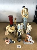 MIXED GROUP OF FIGURINES INCLUDES BY ARORA DESIGN