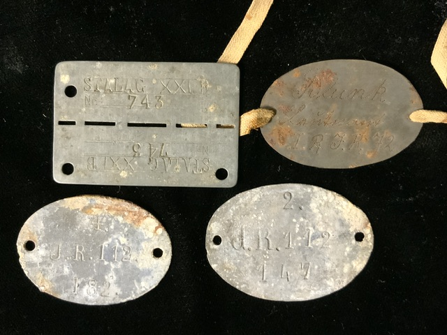 A SELECTION OF MILTARY AND PRISONER OF WAR IDENTITY DISCS / TAGS, ONE, RECTANGULAR FORM, ENGRAVED - Image 6 of 9