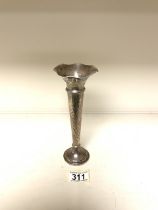 HALLMARKED SILVER TRUMPET VASE HALLMARKS RUBBED 20CM