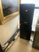 PRO SOUND PS120 400 PROG 200 RMS SPEAKERS WITH A SET OF SPEAKER STANDS