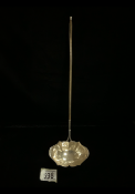 A STERLING SILVER PUNCH LADLE, LONDON 1964, TWISTED HANDLE, FLUTED HAND HAMMERED BOWL