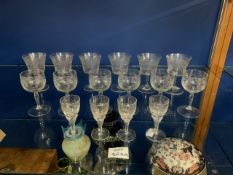 EARLY ETCHED VICTORIAN DRINKING GLASSES