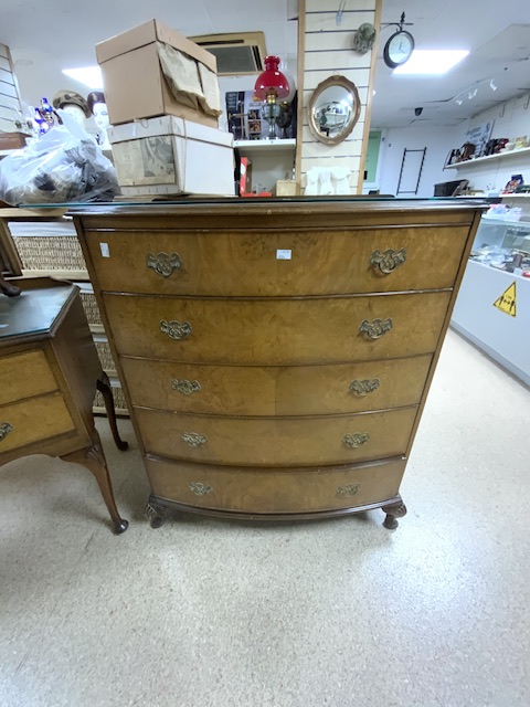 BURR WALNUT BEDROOM SET OF FOUR PIECES WITH ADDITION POT CUPBOARD - Image 4 of 11