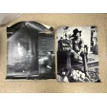 TWO BLACK AND WHITE REPRODUCTION POSTERS OF JOHN LENNON AND JIMMI HENDRICKS 80 X 60CM