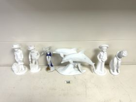 CERAMIC SPODE FIGURES, KAISER DOLPHIN AND MORE