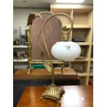 VINTAGE GILDED METAL LEAF DESIGN TABLE LAMP; 54CM