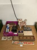 TOBACCIANA RELATED ITEMS MATCHBOXES, ASHTRAY, CIGARETTE CARDS AND MORE