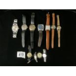 A QUANTITY OF VINTAGE WRISTWATCHES, INCLUDING; ROTARY, TISSOT, BINATONE, INGERSOLL AND OTHERS, ON