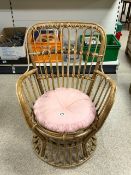 VINTAGE BAMBOO AND WICKER CHAIR