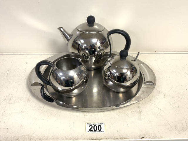 VINTAGE CHROME FOUR PIECE TEA SET