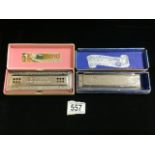 TWO BOXED VINTAGE HARMONICAS COMPRISING; THE ECHO BY M. HOHNER, GERMANY AND THORENS PROFESSIONAL