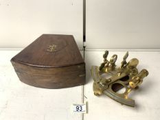 ROSS OF LONDON BOXED BRASS SEXTANT