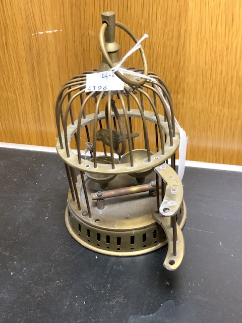 ANTIQUE BRASS BIRD CAGE; 20CM - Image 2 of 2