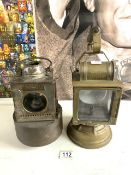 LNER WELCH PATENT RAILWAY LAMP (RDNO 711196) BY THE LAMP MANUFACTURING CO LTD WITH A FRENCH SNCF