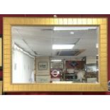 MODERN GILDED FRAMED WALL MIRROR BEVELLED EDGED 91 X 65CM