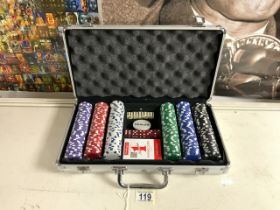 METAL CASE OF POKER CHIPS