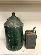 VINTAGE ESSO BLUE PARAFFIN CAN WITH ONE OTHER
