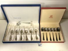 A CASED SET OF SIX ITALIAN SILVER TEASPOONS; STAMPED 800; BY SCHIAVON, TREVISO, A SET OF SIX ITALIAN