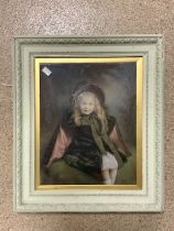 VICTORIAN PICTURE OF A YOUNG GIRL; 52 X 45CM