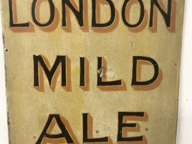 VINTAGE WOODEN PAINTED ADVERTISING SIGN TRUMAN'S LONDON MILD ALE 5d 107 X 60CM - Image 4 of 7