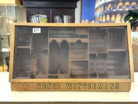 HENRI WINTERMANS CIGAR TABLE TOP ADVERTISING CABINET; 60 X 34CM
