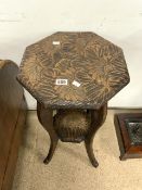 POSSIBLE LIBERTY & CO JAPANESE CARVED WOODEN TWO TIER OCCASIONAL SIDE TABLE 43CM