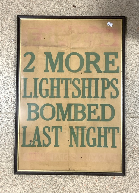 DAILY EXPRESS WAR TIME ADVERTISING POSTER FRAMED AND GLAZED 53 X 77CM