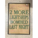 DAILY EXPRESS WAR TIME ADVERTISING POSTER FRAMED AND GLAZED 53 X 77CM